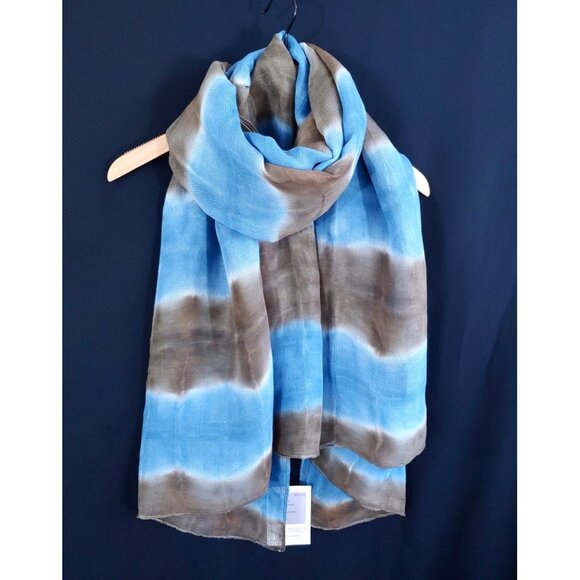 Steve Madden Scarf Sample in Tie Dye Blue&Brown - NWT - Picture 1 of 6
